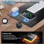 Wireless Charging Desk Mat with Phone Stand 2