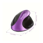 Purple Ergonomic Wireless Mouse 6-Button 4
