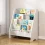 Kids Bookshelf 4 Tier Fabric Storage White