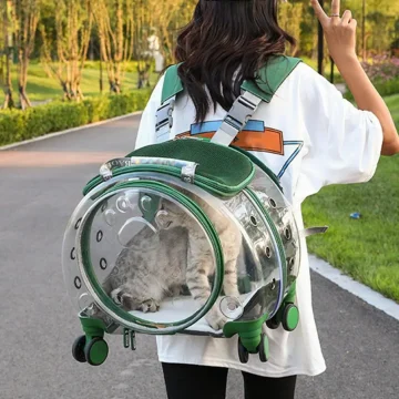 Portable Pet Trolley Carrier with Silent Wheels 1