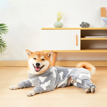 Winter Fleece Dog Jumpsuit Pajamas 2