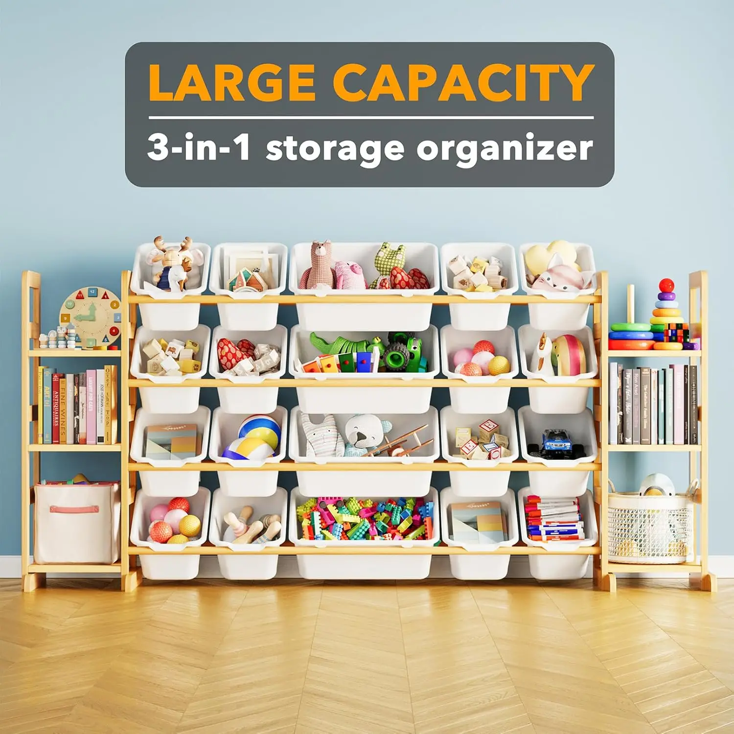 Kids Toy Storage Organizer 20 Bins White 3 Kids Toy Storage Organizer 20 Bins White 3