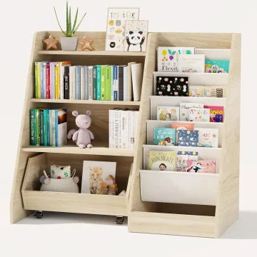 Kids 4 Tier Bookshelf Toy Storage Organizer 1