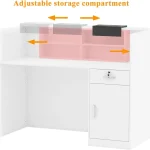 Modern Reception Desk with Storage Cabinet 4