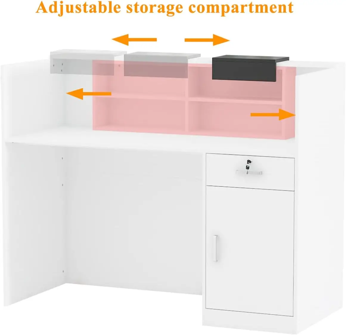 Modern Reception Desk with Storage Cabinet 4 Modern Reception Desk with Storage Cabinet 4