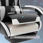 Ergonomic Massage Gaming Chair Footrest 6