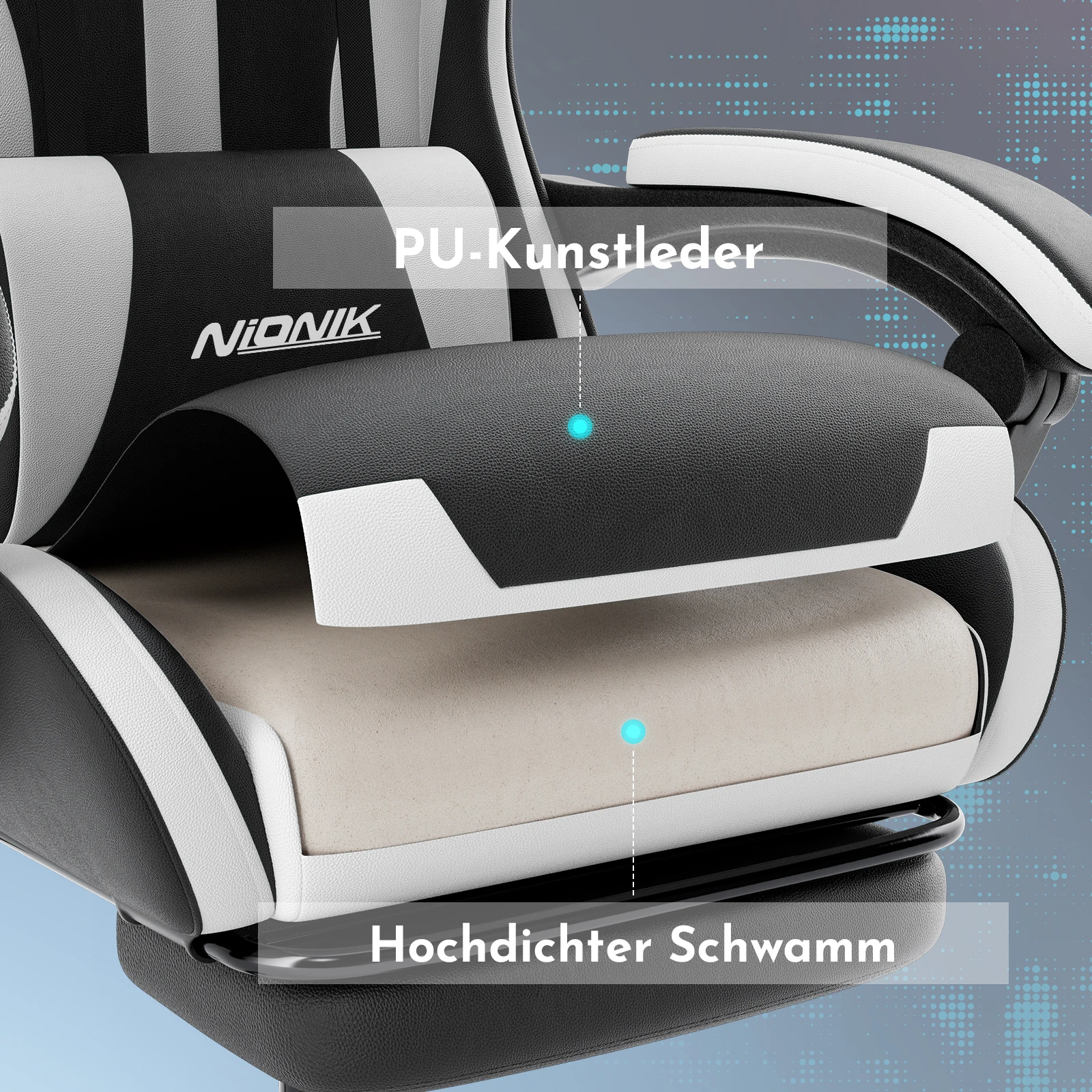 Ergonomic Massage Gaming Chair Footrest 6 Ergonomic Massage Gaming Chair Footrest 6