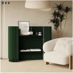 Oval White Reception Desk for Home Offices 5