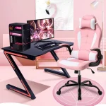 Gaming Chair Office Chair Desk Chair with Lumbar Support Flip Up Arms Headrest Swivel Rolling Adjustable PU Leather Racing 4