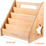 Montessori Kids Wooden Book Display Shelf 3