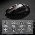 Redragon M991 Wireless Gaming Mouse 26000 DPI 3-Mode Gamer 9 Macro Buttons RGB Backlight Mice, Black 4