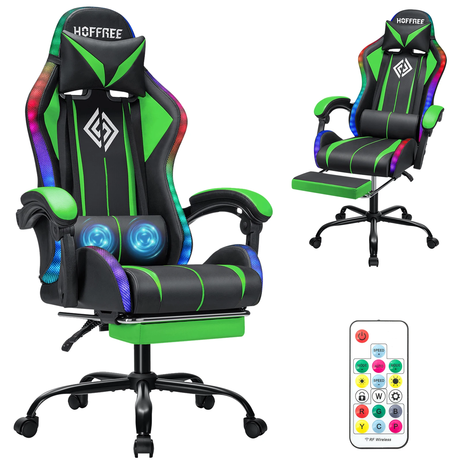RGB Gaming Chair with Massage and Footrest 1 RGB Gaming Chair with Massage and Footrest 1