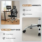 Ergonomic High-Back Mesh Chair Adjustable Headrest Lumbar Support 360° Swivel Rolling Computer Gaming Chairs for Home Office 6