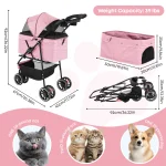 Foldable Travel Pet Stroller for Small Pets 3