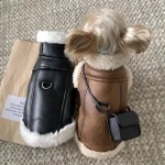 Warm Cotton Dog Vest Coat with Harness Ring 2