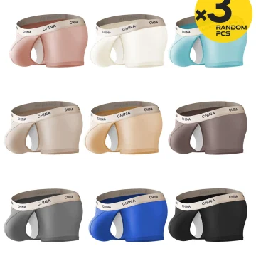 Open Front Low Waist Boxer Briefs 3 Pack 1