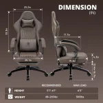 Ergonomic PU Gaming Chair Spring Seat 6