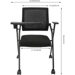 Foldable Tablet Conference Chair with Wheels 2