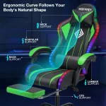 RGB Gaming Chair with Massage and Footrest 5