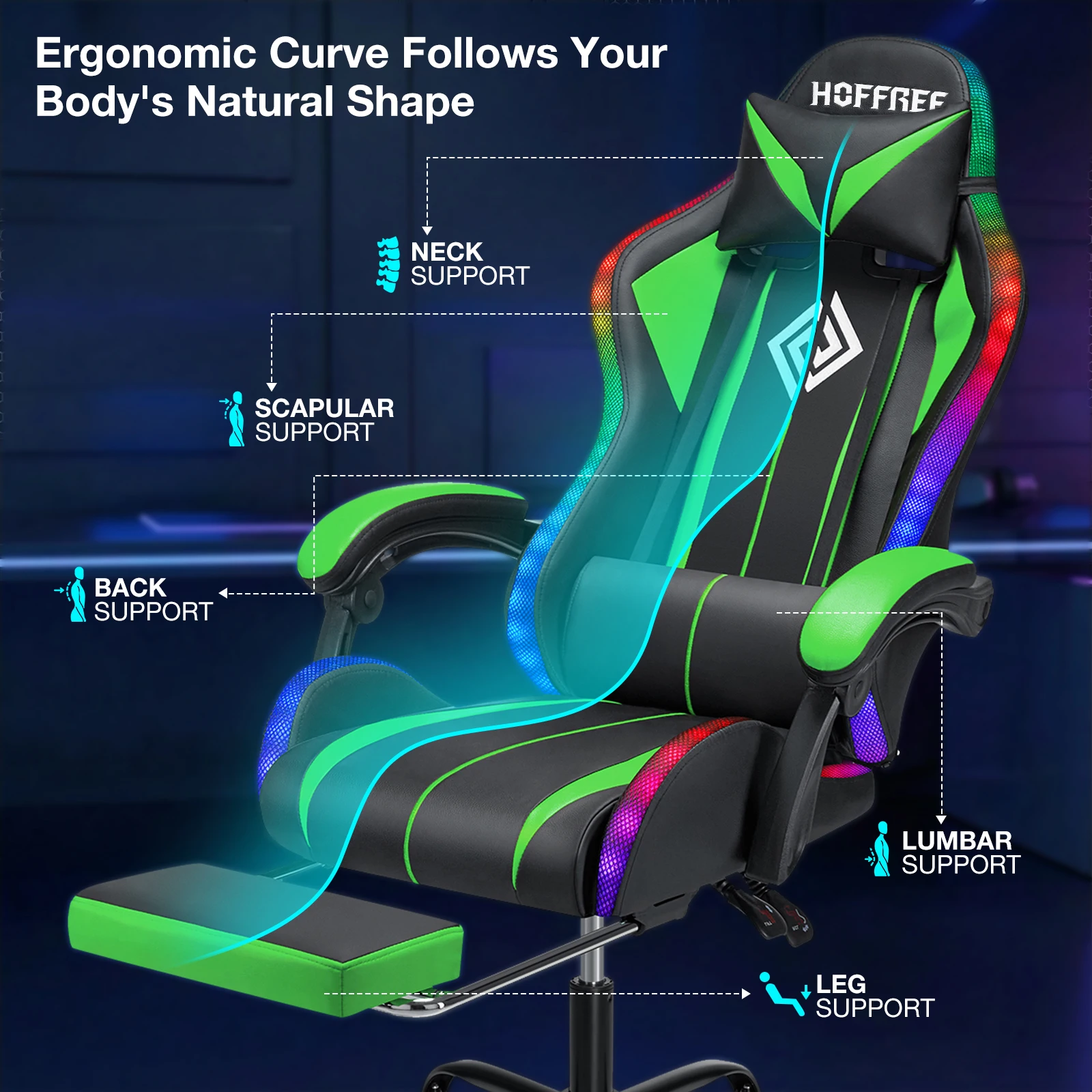RGB Gaming Chair with Massage and Footrest 5 RGB Gaming Chair with Massage and Footrest 5