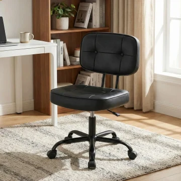 Armless PU Leather Swivel Office Gaming Chair 1