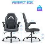 JHK Racing Desk Chair with Flip-up Arms 3