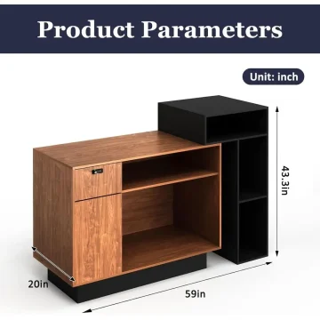 59-Inch L-Shaped Reception Desk Cabinet 2