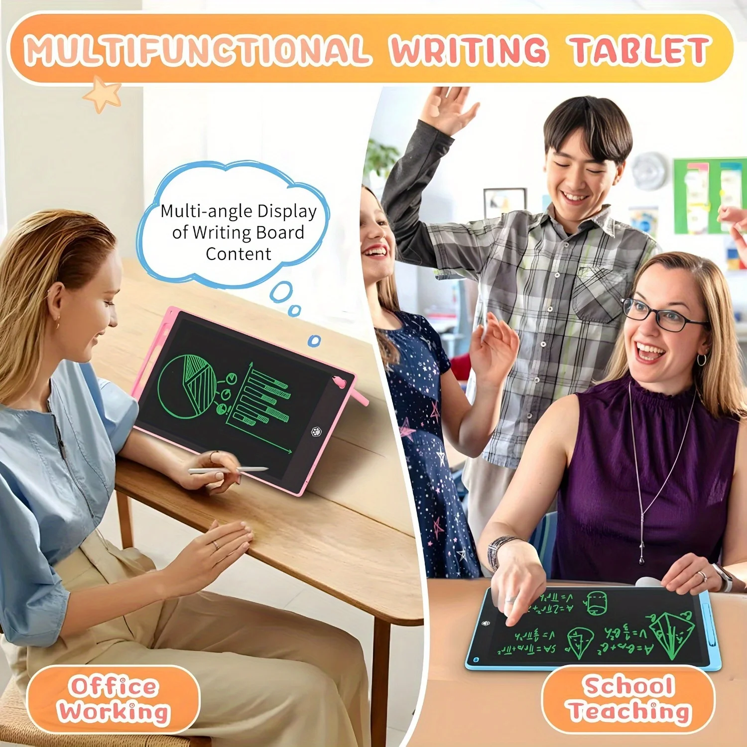 12-Inch LCD Writing Tablet for Kids 2-4 Pack 6 12-Inch LCD Writing Tablet for Kids 2-4 Pack 6