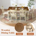 Farmhouse 7-Piece Wood Dining Set with Chairs 3