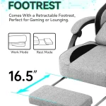 Fabric Gaming Chair with Footrest and Support 4