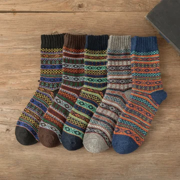 Vintage Warm Winter Socks 5 Pair Set 1