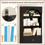 80-Inch Arched Bookcase with 3 Drawers 5