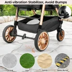2-in-1 High-Wheel Pet Stroller Car Carrier 2