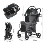 Foldable Double Pet Stroller for Cats and Dogs 6
