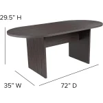 Rustic Gray Conference Table Chair Set 6