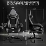 PVC Gaming Chair with Footrest and Lumbar 2