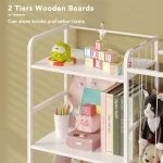 White Kids Bookshelf Toy Organizer 6