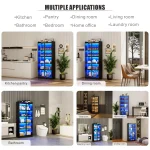 65-Inch LED Display Cabinet Bookcase 6