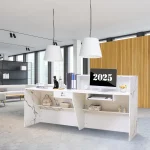 White Lockable Reception Desk with Keyboard Tray 5