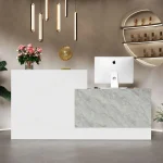 Modern Reception Desk With Storage Shelves 3