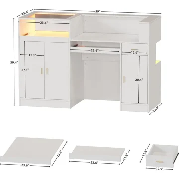 59-Inch LED Reception Desk Display Shelf 2