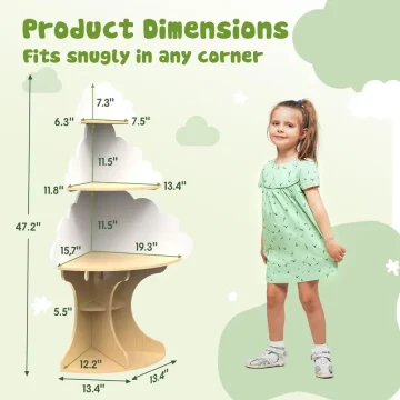 Kids Cloud Corner Bookshelf Organizer 2