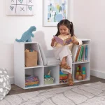 Kids Bookcase Reading Nook Storage Bench 2