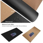 Extra Large PU Leather Desk Mat Cork Back 4