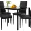 5 Piece Black Glass Dining Set with Chairs