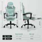Big and Tall Fabric Gaming Chair Footrest 2