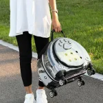 Portable Pet Trolley Carrier with Silent Wheels 4