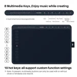 HUION HS611 Drawing Tablet with Multimedia Keys 2