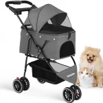 Double Compartment Cat Rolling Carrier with Wheels 1