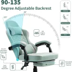 Big and Tall Fabric Gaming Chair Footrest 4